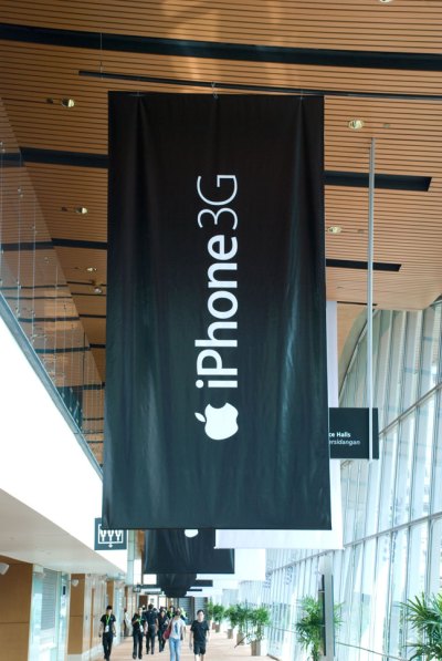 iPhone 3G banner at the event hall